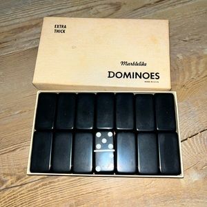 Vintage Marblelike Jumbo Super Thick Dominoes